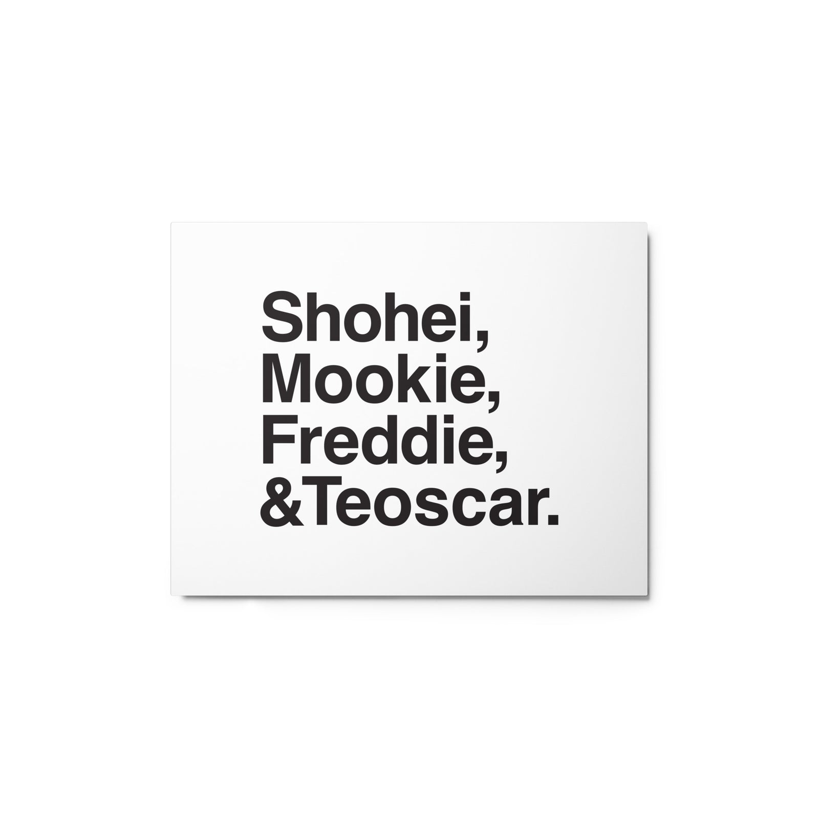 "Shohei, Mookie, Freddie, & Teoscar" Team Framed Metal Print
