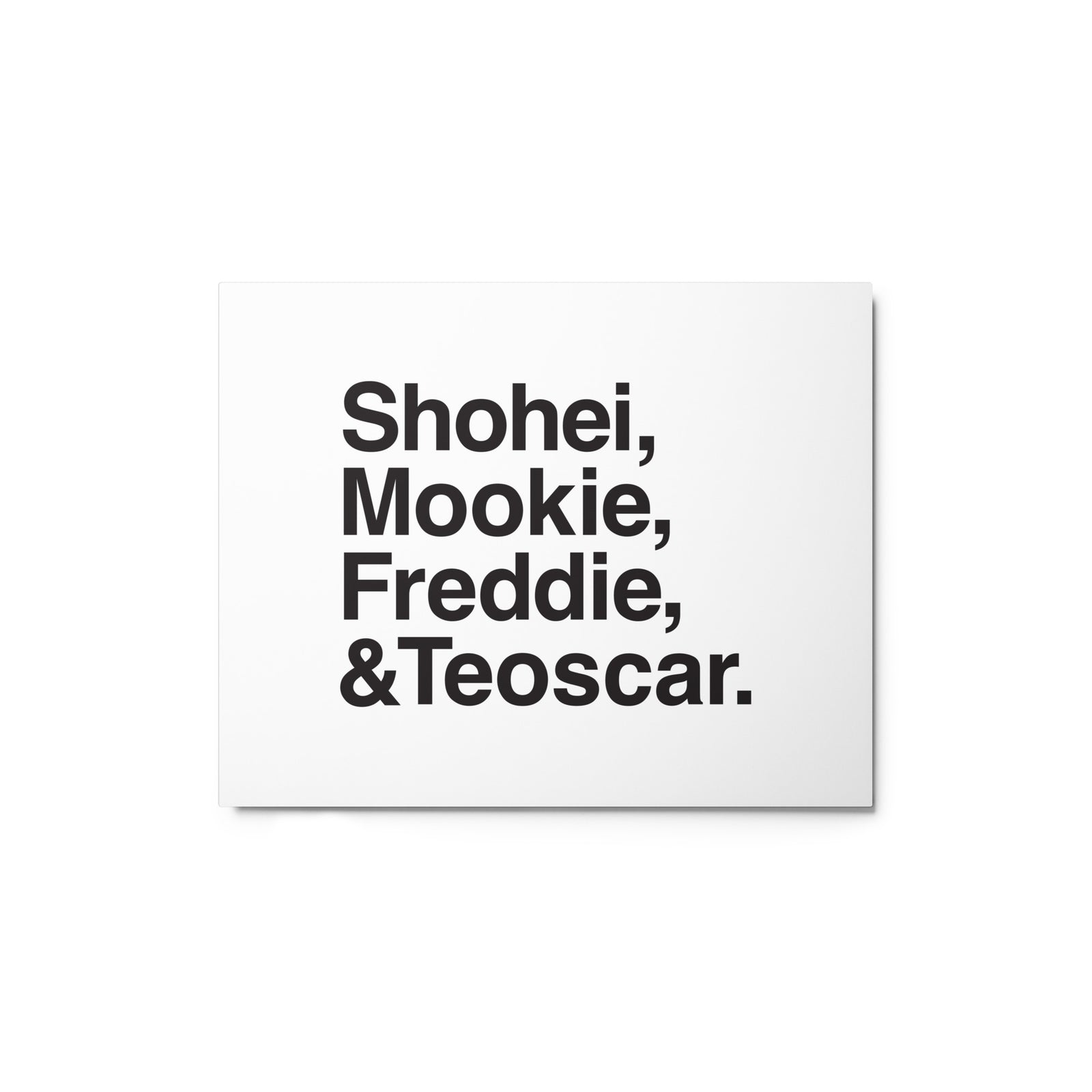 "Shohei, Mookie, Freddie, & Teoscar" Team Framed Metal Print